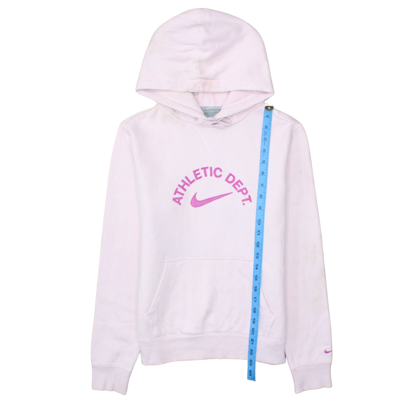 Nike Womens Pink Athletic Dept Pullover Hoodie Size 12/14 Cotton Blend