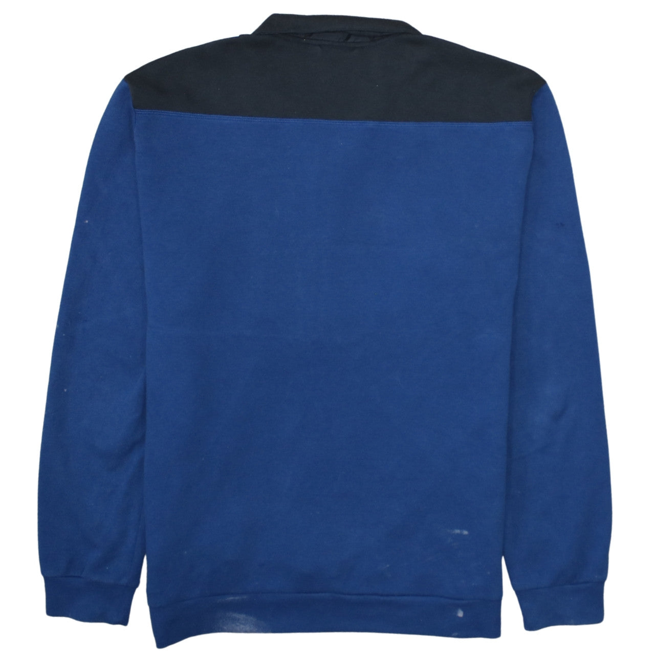 Adidas Men Blue Track Jacket L 1/4 Zip Fleece Sportswear