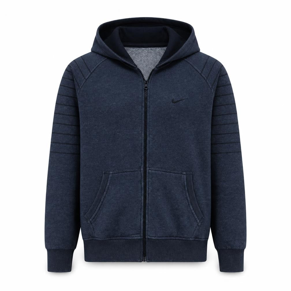 Nike Men's Blue Full Zip Hoodie L Fleece Lined Sweatshirt