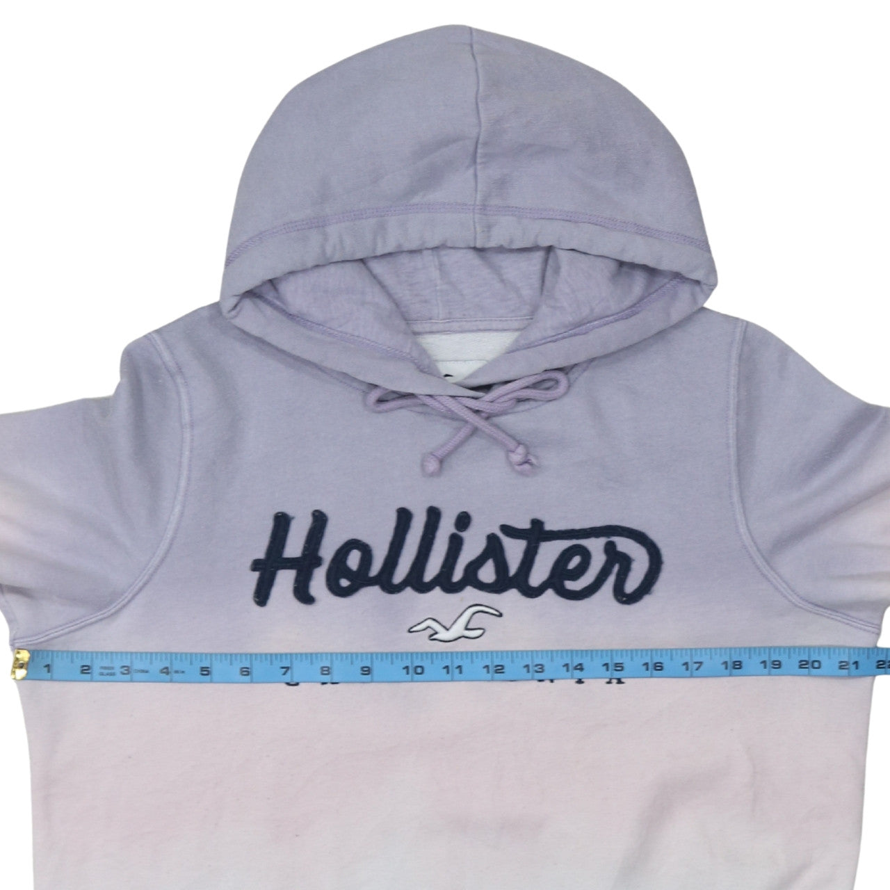 Hollister Men’s Purple Ombre Hoodie L Classic Embroidered Fleece