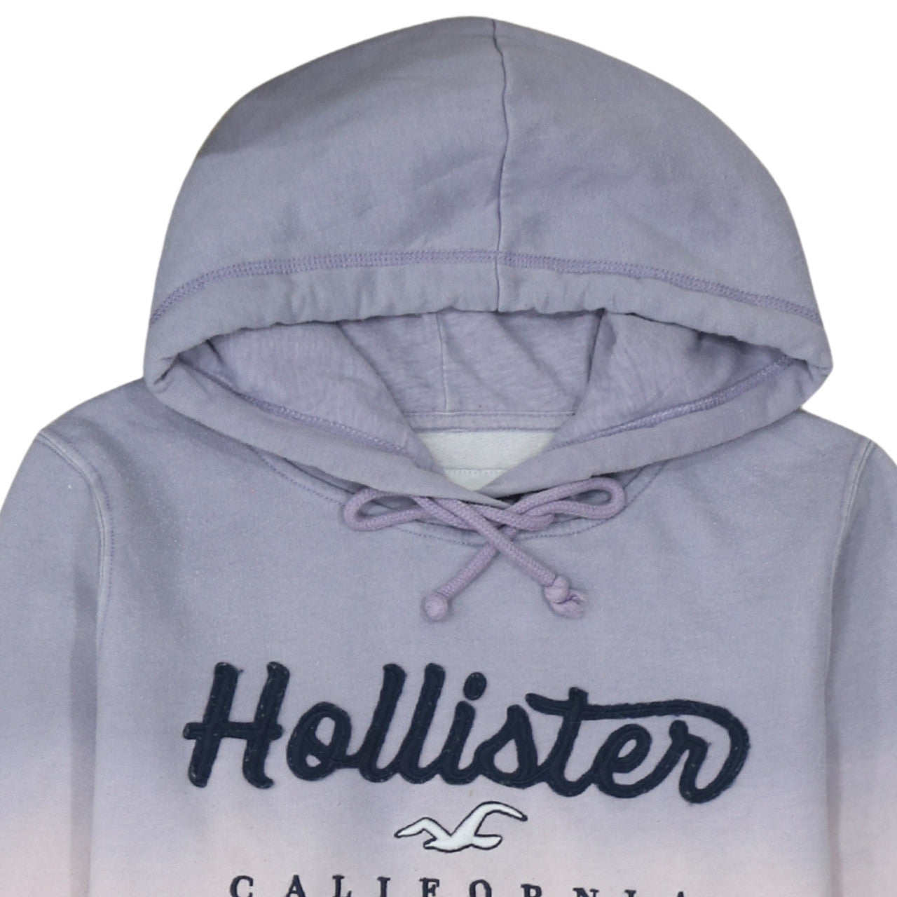 Hollister Men’s Purple Ombre Hoodie L Classic Embroidered Fleece