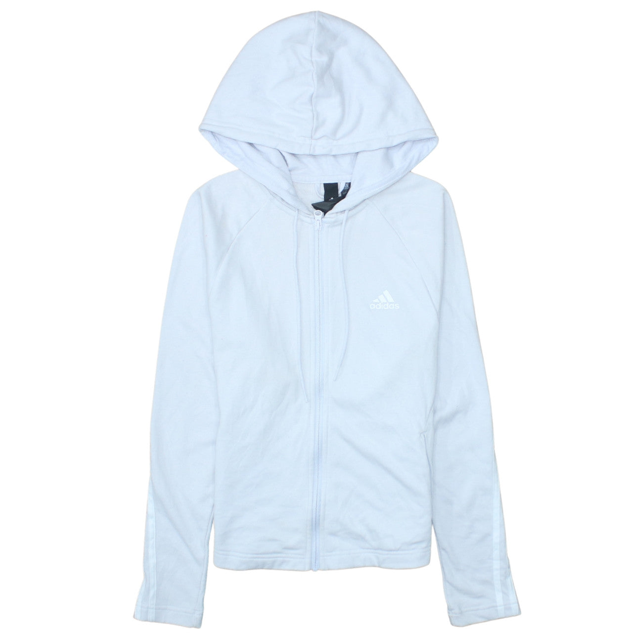 Adidas Women’s White Full Zip Hoodie Small Athletic Casual