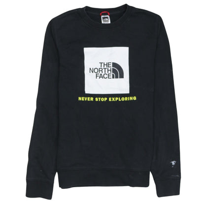 Additional front view of The North Face boys’ black xl pullover crew neck graphic sweatshirt