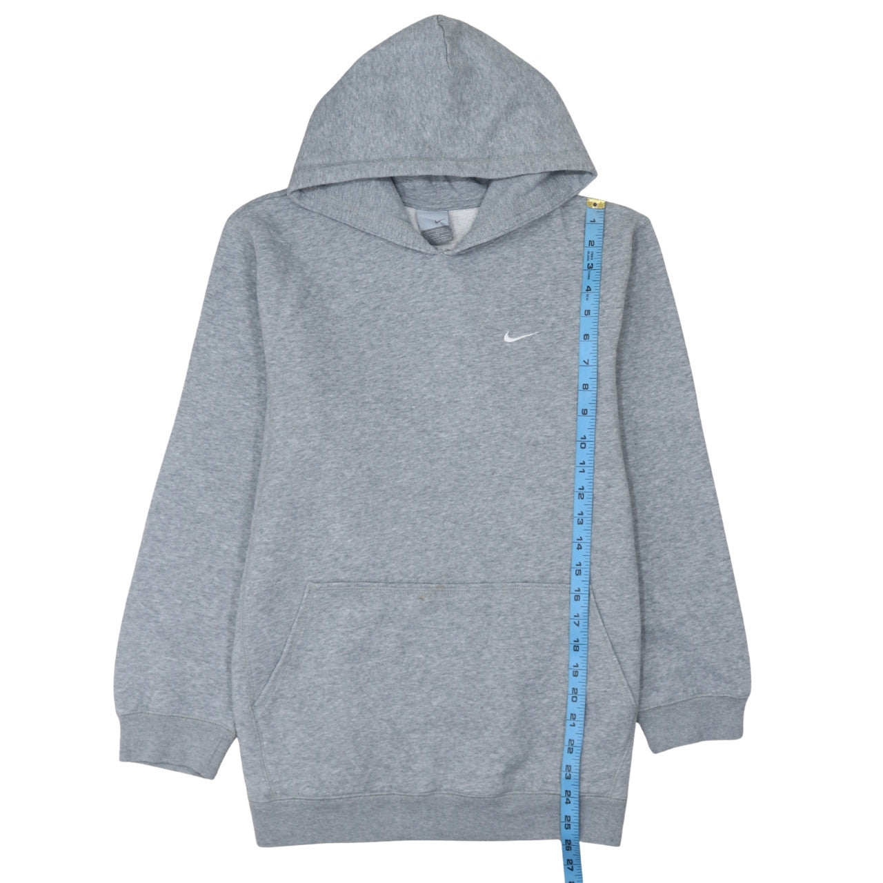 Nike Boys Grey Fleece Pullover Hoodie Size 13-14 Years Regular Fit