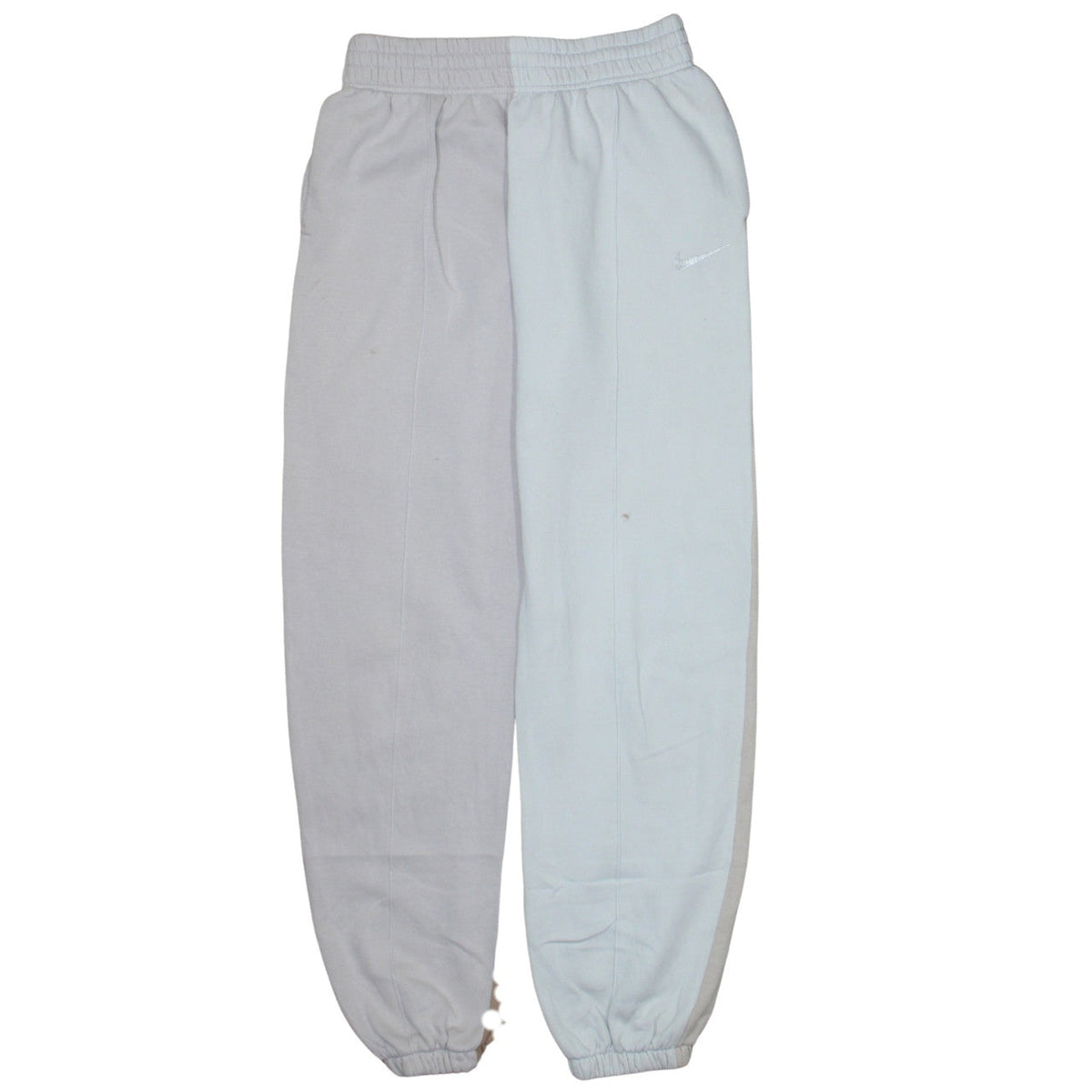 Nike Women Beige & White Colourblock Fleece Joggers Size S