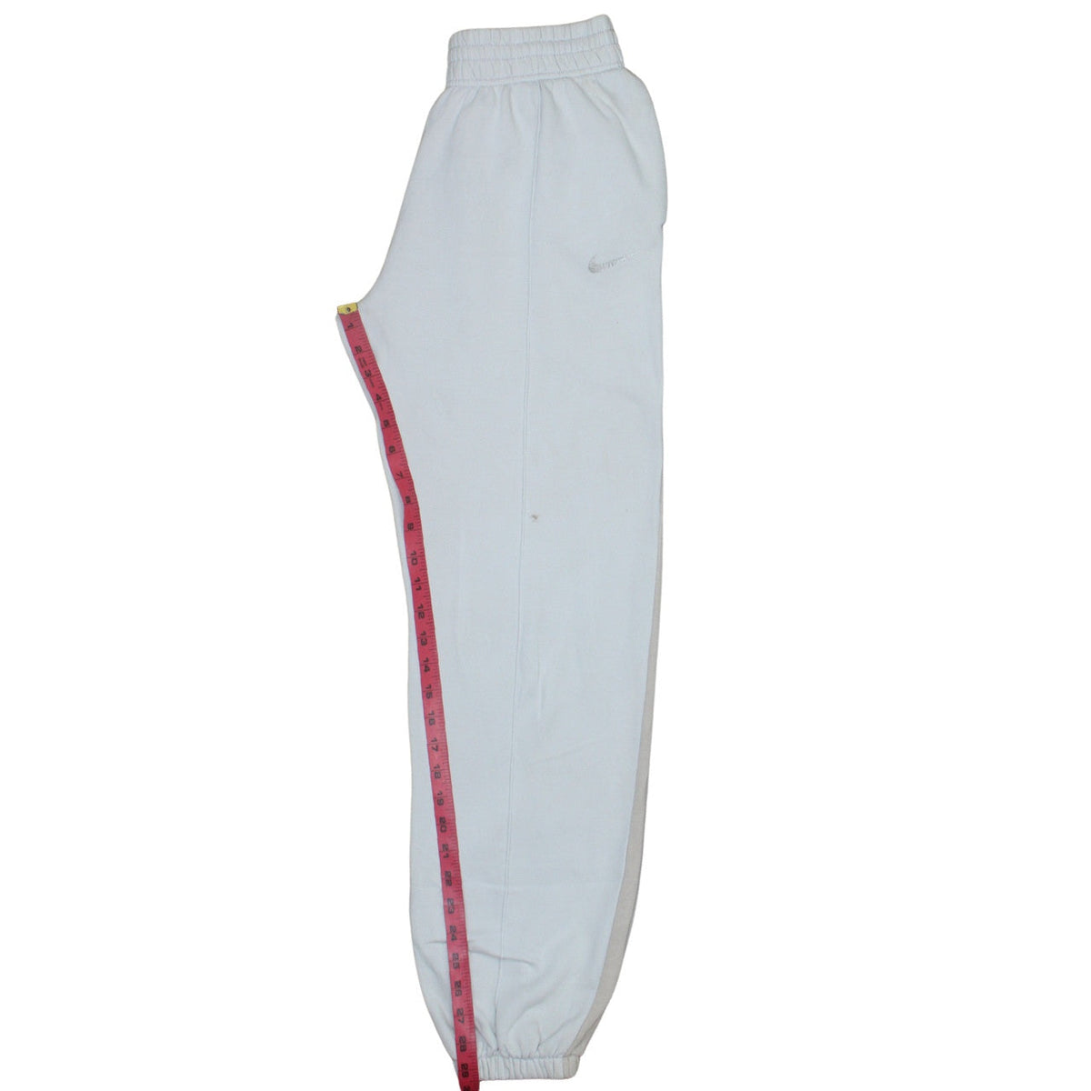 Nike Women Beige & White Colourblock Fleece Joggers Size S