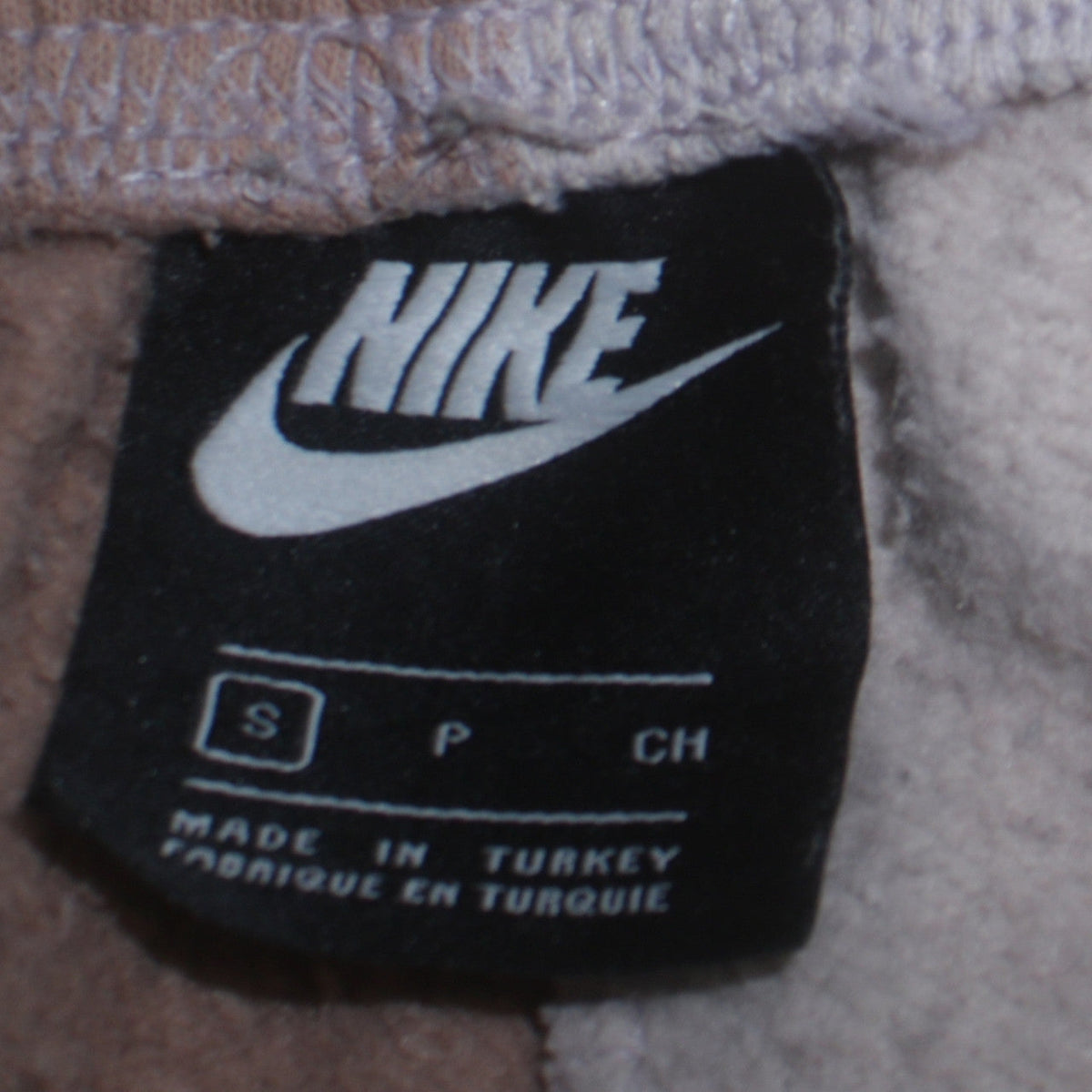 Nike Women Beige & White Colourblock Fleece Joggers Size S