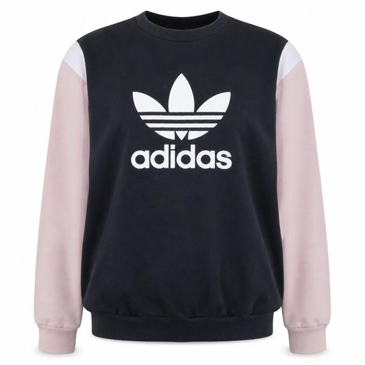 Adidas Womens Black Pink Sweatshirt UK 10 Pullover Crew Neck Logo