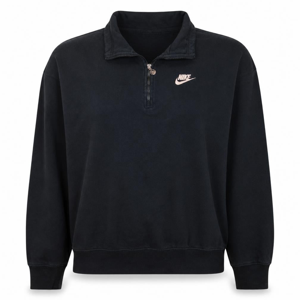 Nike Women's Black 1/4 Zip Oversized Sweatshirt Size S