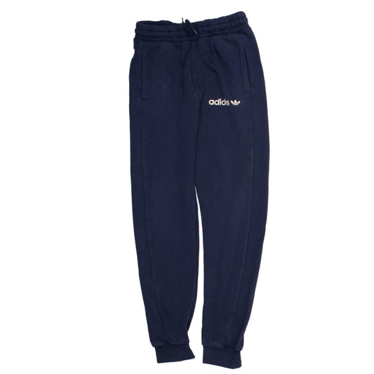 adidas Boys Blue Fleece Jogger Trousers 11-12 Years Elastic Waist