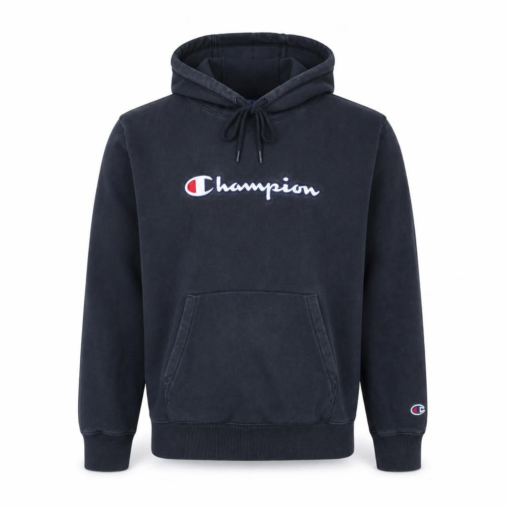 Champion Men's Black Embroidered Logo Pullover Hoodie Size M