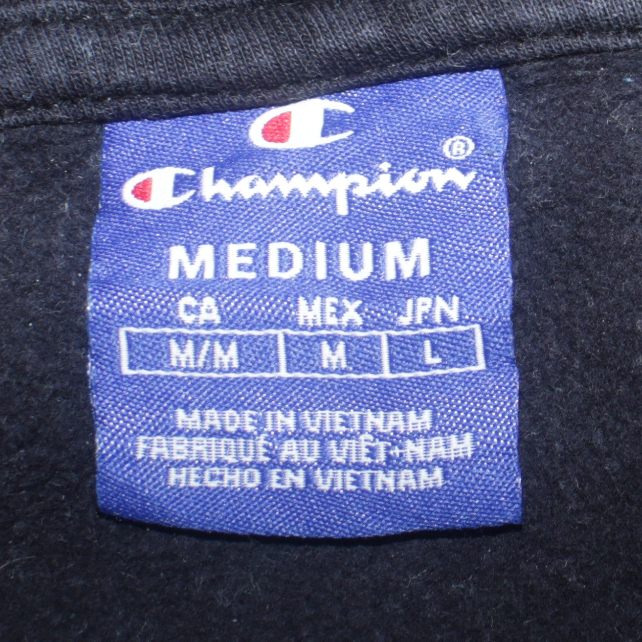 Champion Men's Black Embroidered Logo Pullover Hoodie Size M