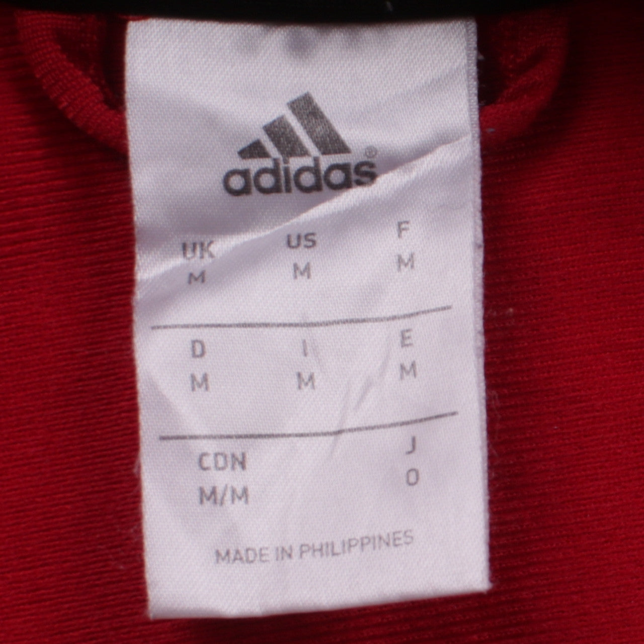 Adidas Men's Red Black Track Jacket Size M Full Zip Football Top