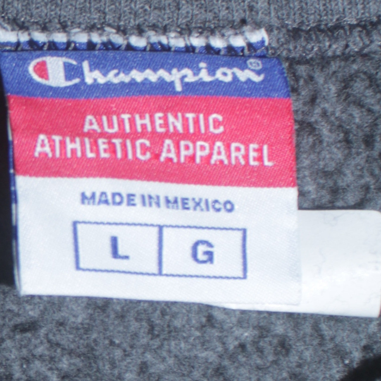 Champion Men's Grey Crew Neck Fleece Pullover Sweatshirt Size L