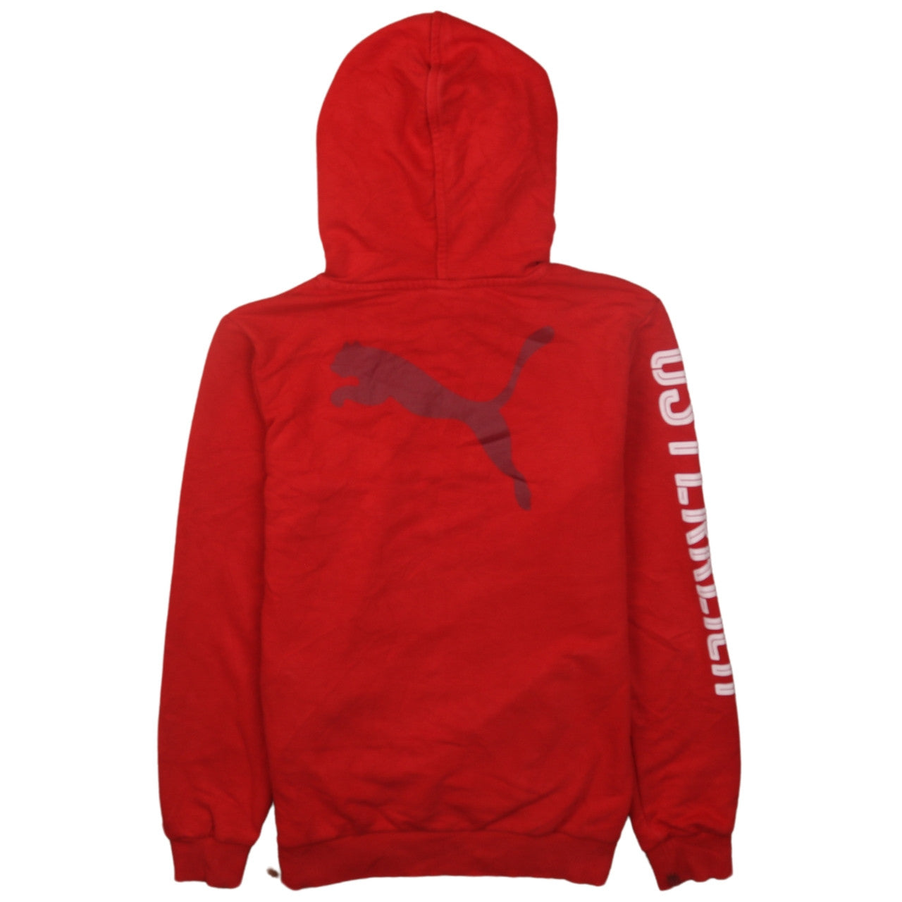 Puma Boys Red Austria Football Pullover Hoodie Size 12 Years