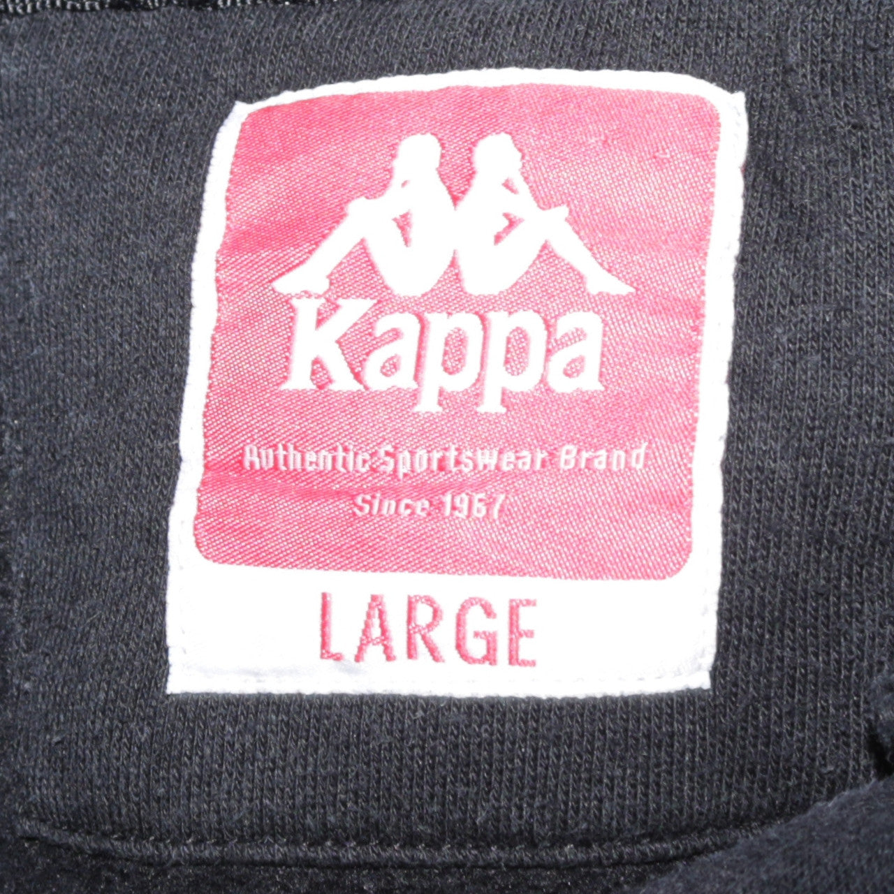 Kappa Men’s Black Large Pullover Hoodie with Logo Tape Sleeve