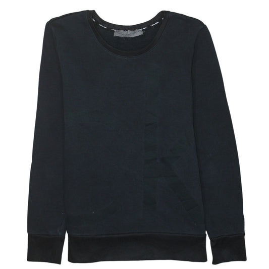 Calvin Klein Men's Black Crew Neck Graphic Logo Pullover Sweatshirt Size S