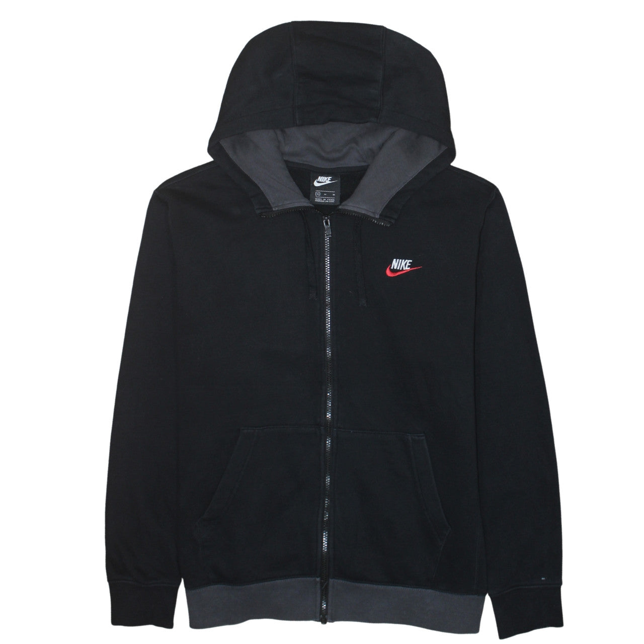Nike Mens Black Full Zip Hoodie Medium Sportswear Fleece