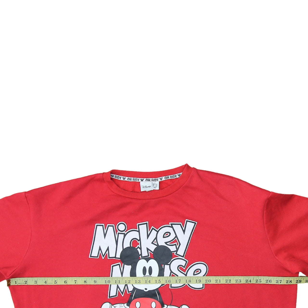 Disney Mickey Mouse Red Sweatshirt Women XL Relaxed Fit Pullover