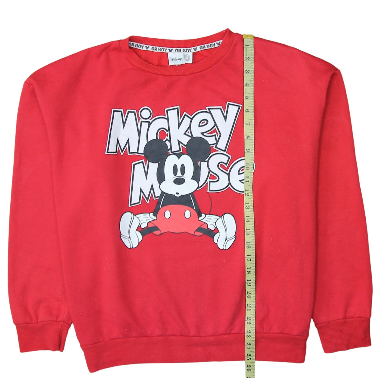 Disney Mickey Mouse Red Sweatshirt Women XL Relaxed Fit Pullover