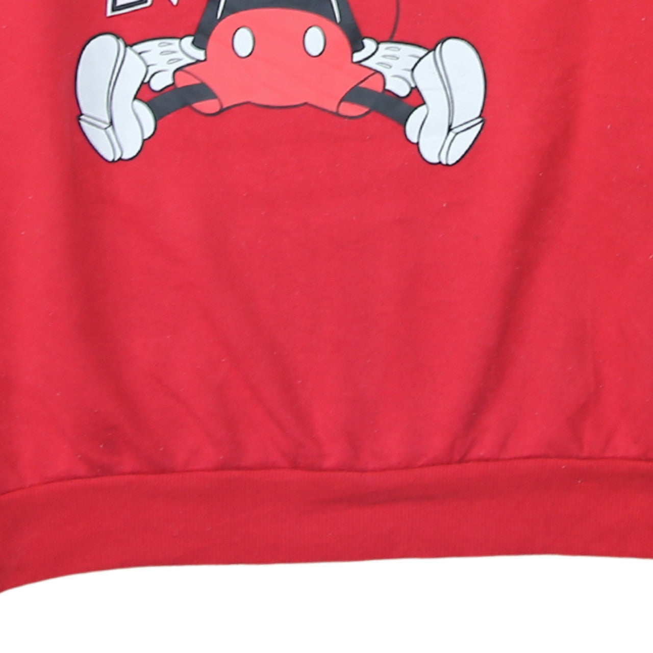 Disney Mickey Mouse Red Sweatshirt Women XL Relaxed Fit Pullover