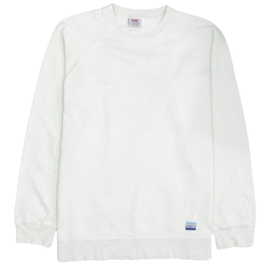 Levi's Men's White Crew Neck Pullover Sweatshirt Size L
