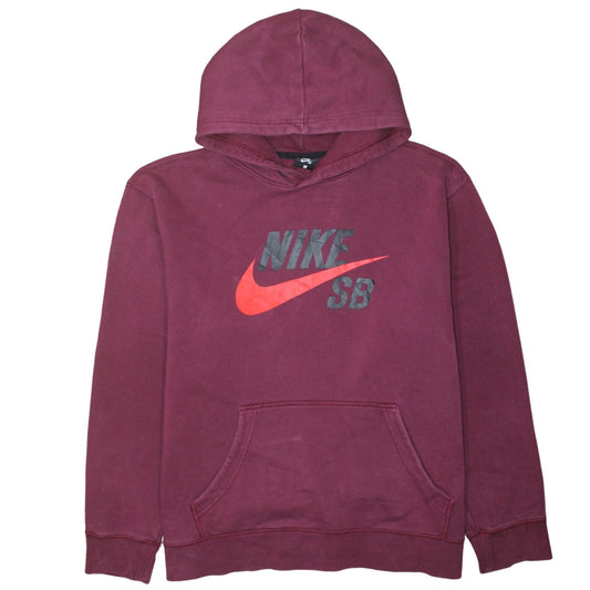 Nike SB Men's Red Pullover Hoodie Large Fleece Logo Skateboarding