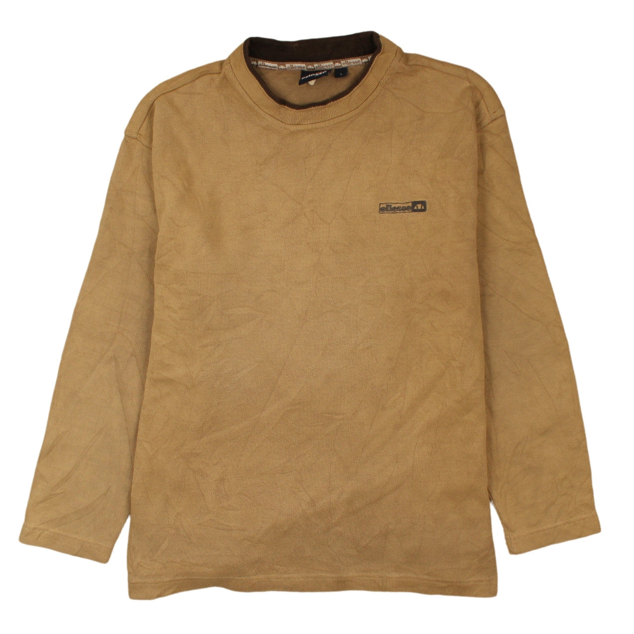 Ellesse Men Beige L Pullover Sweatshirt Classic Crew Neck