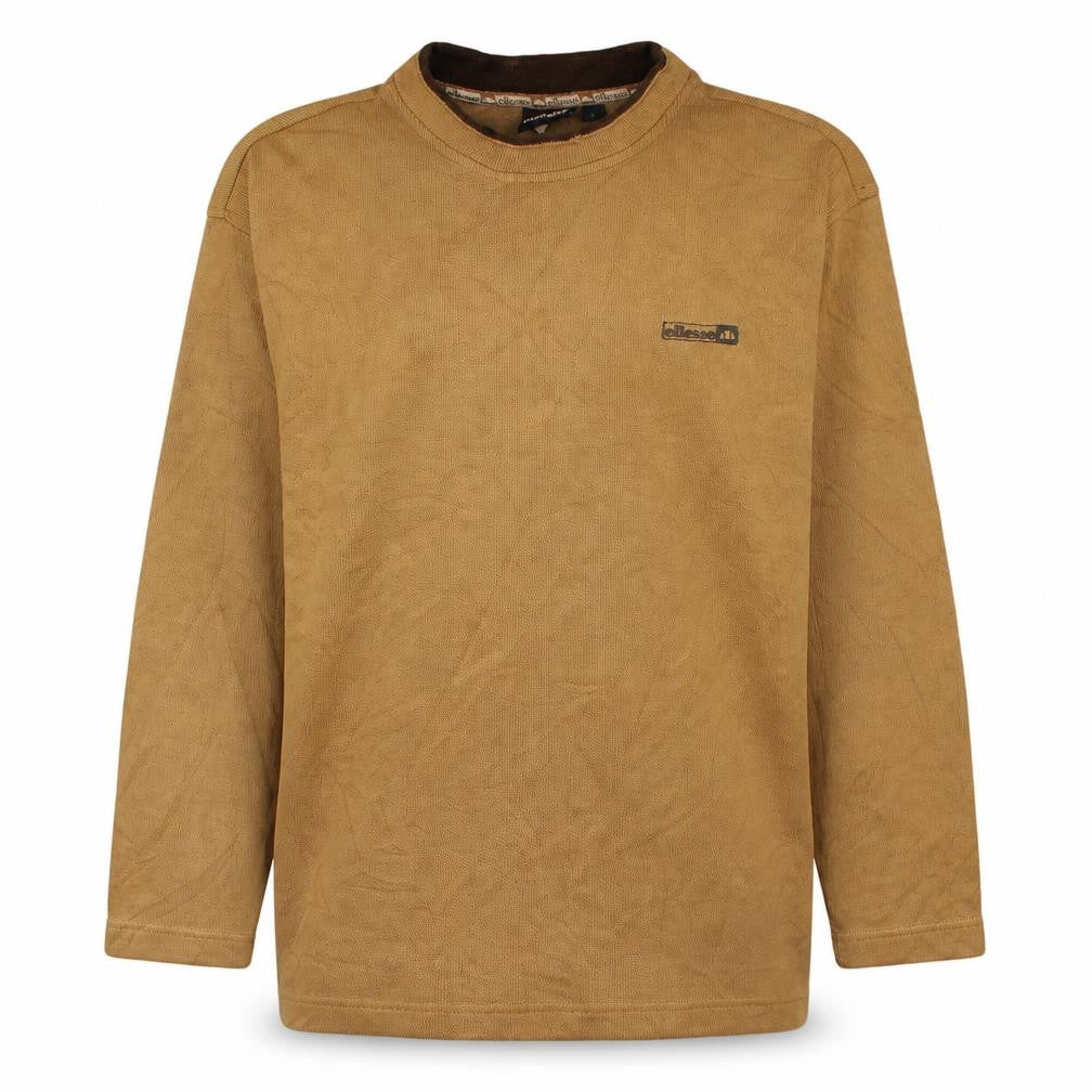 Ellesse Men Beige L Pullover Sweatshirt Classic Crew Neck