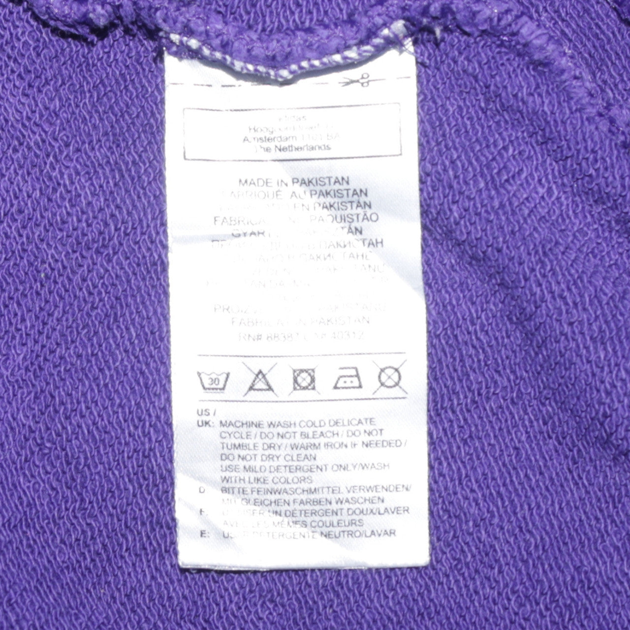 Adidas Men's Purple Pullover Hoodie Size S Regular Fit Logo Sportswear