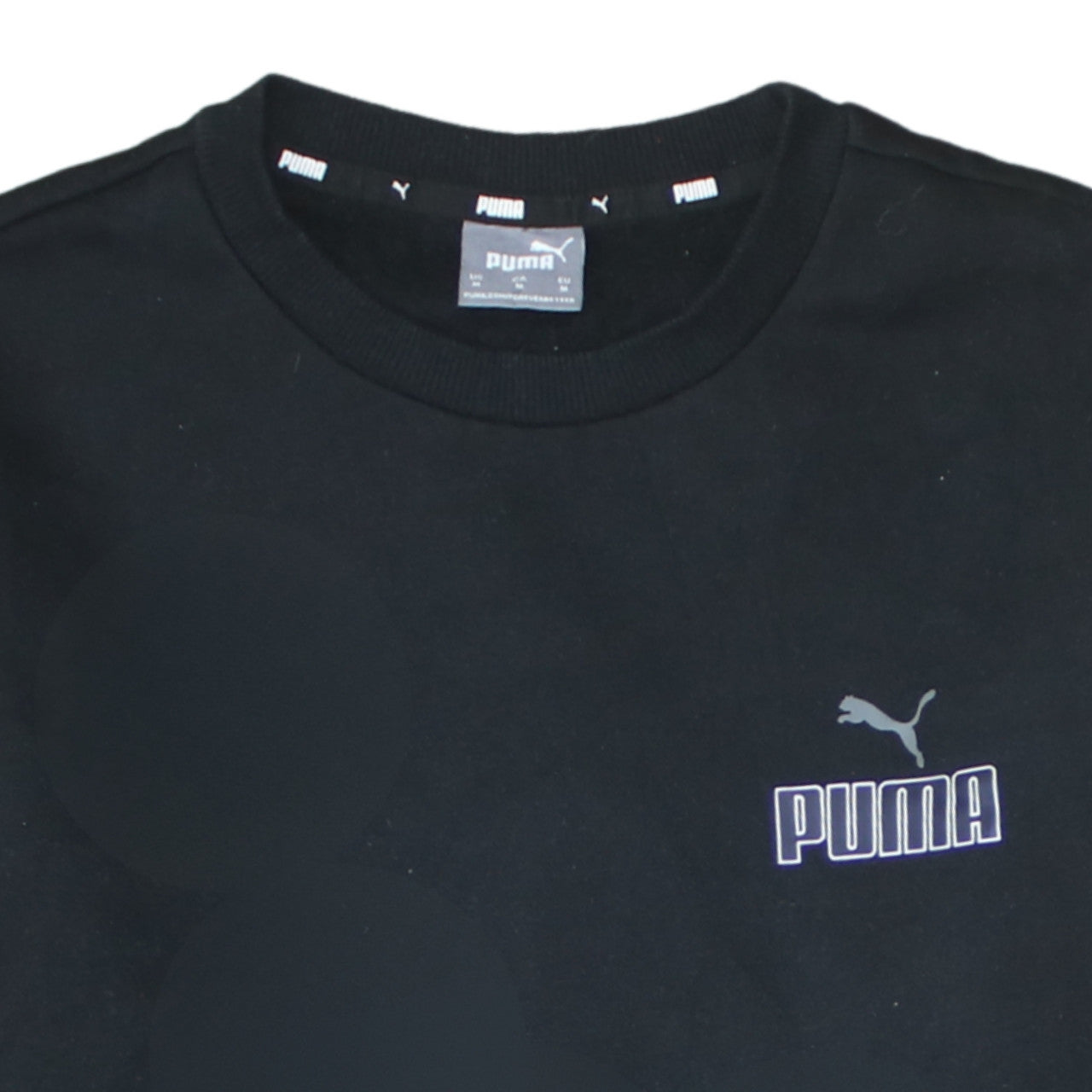 Puma Men's Black Logo Pullover Sweatshirt Medium