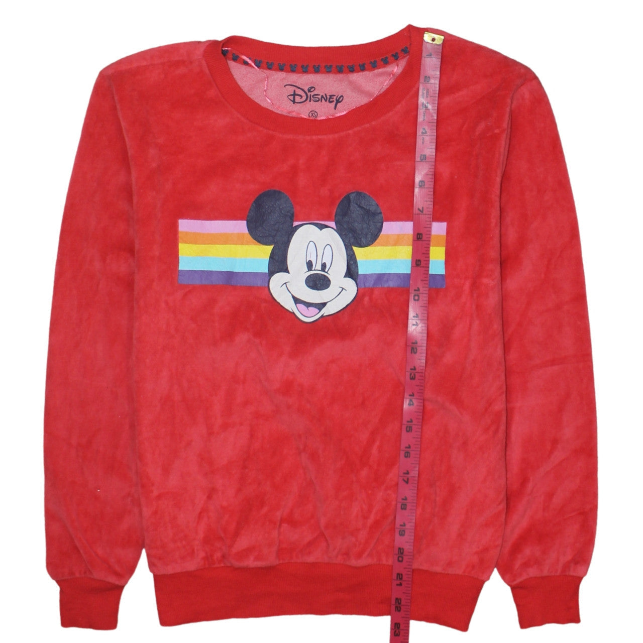 Disney Womens Red Velour Mickey Mouse Pyjama Top XS