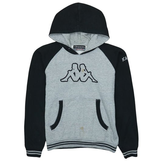 Kappa Men's Grey Pullover Hoodie Medium Sports Logo Sweatshirt