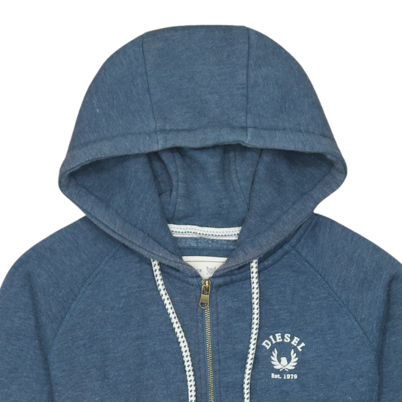 Diesel Men's Blue Full Zip Hoodie Size S Ring Spun Cotton