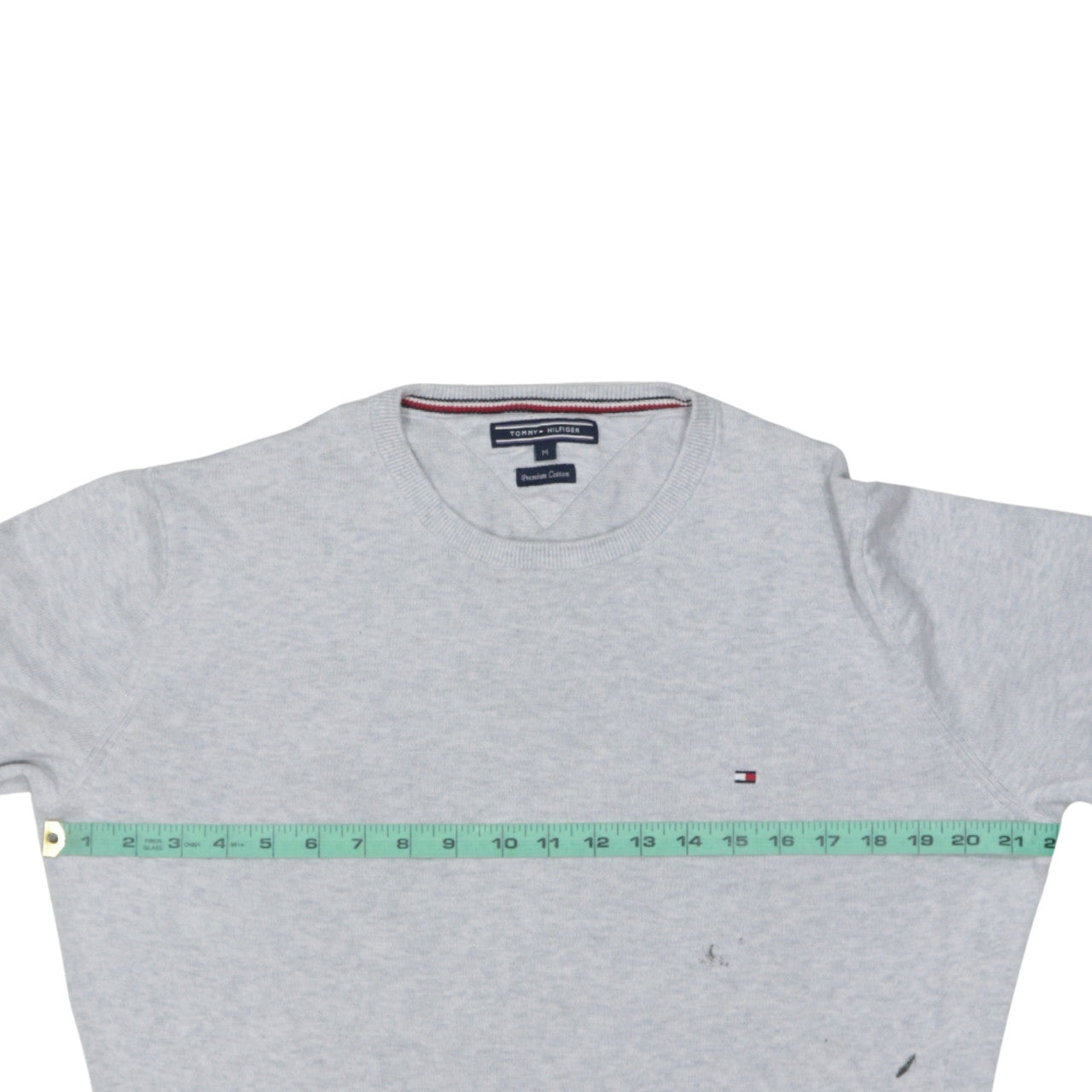 Tommy Hilfiger Men's Grey Cotton Crew Neck Jumper Size M