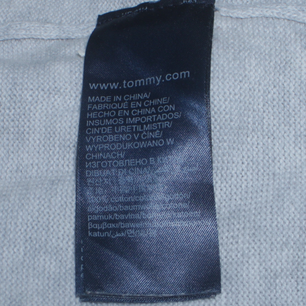 Tommy Hilfiger Men's Grey Cotton Crew Neck Jumper Size M