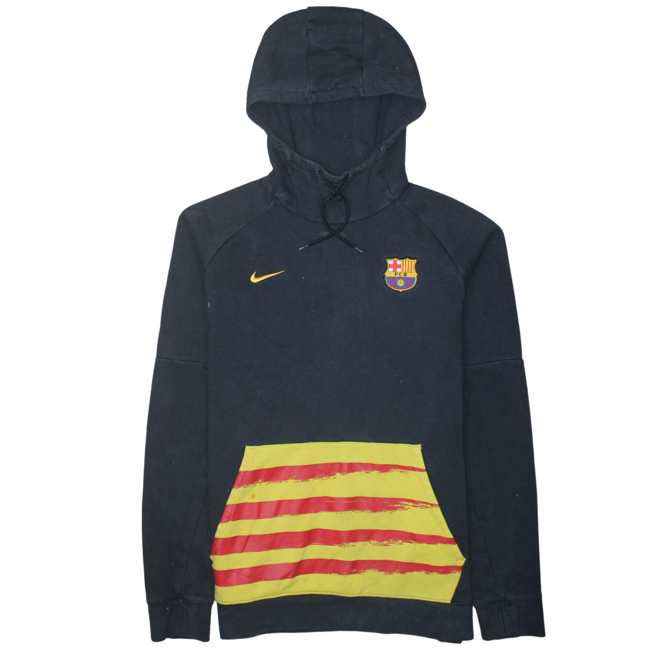 Nike Men’s Black FC Barcelona Pullover Hoodie Size L Football Sportswear