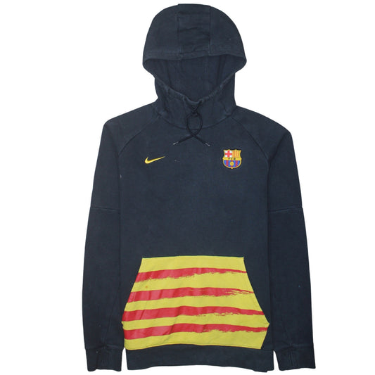 Nike Men’s Black FC Barcelona Pullover Hoodie Size L Football Sportswear
