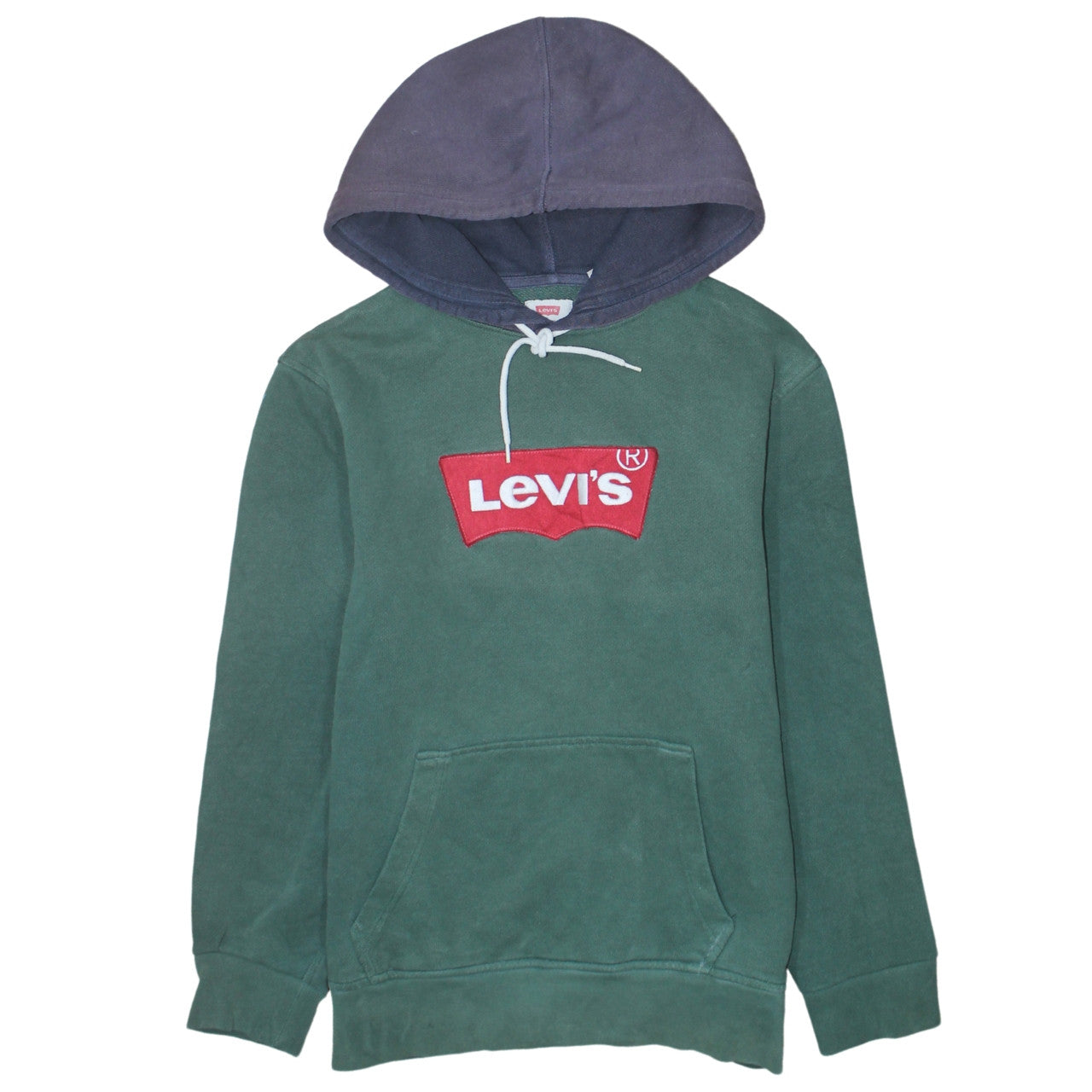 Levi's Men's Green Pullover Hoodie Size S Logo Fleece Sweatshirt