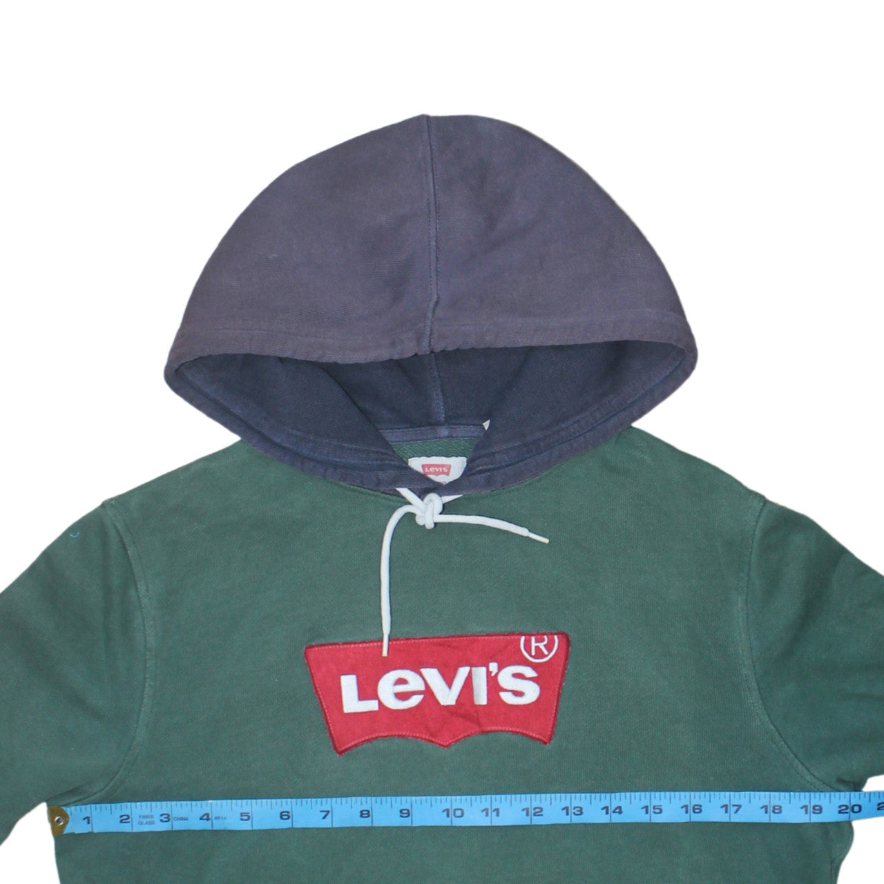 Levi's Men's Green Pullover Hoodie Size S Logo Fleece Sweatshirt