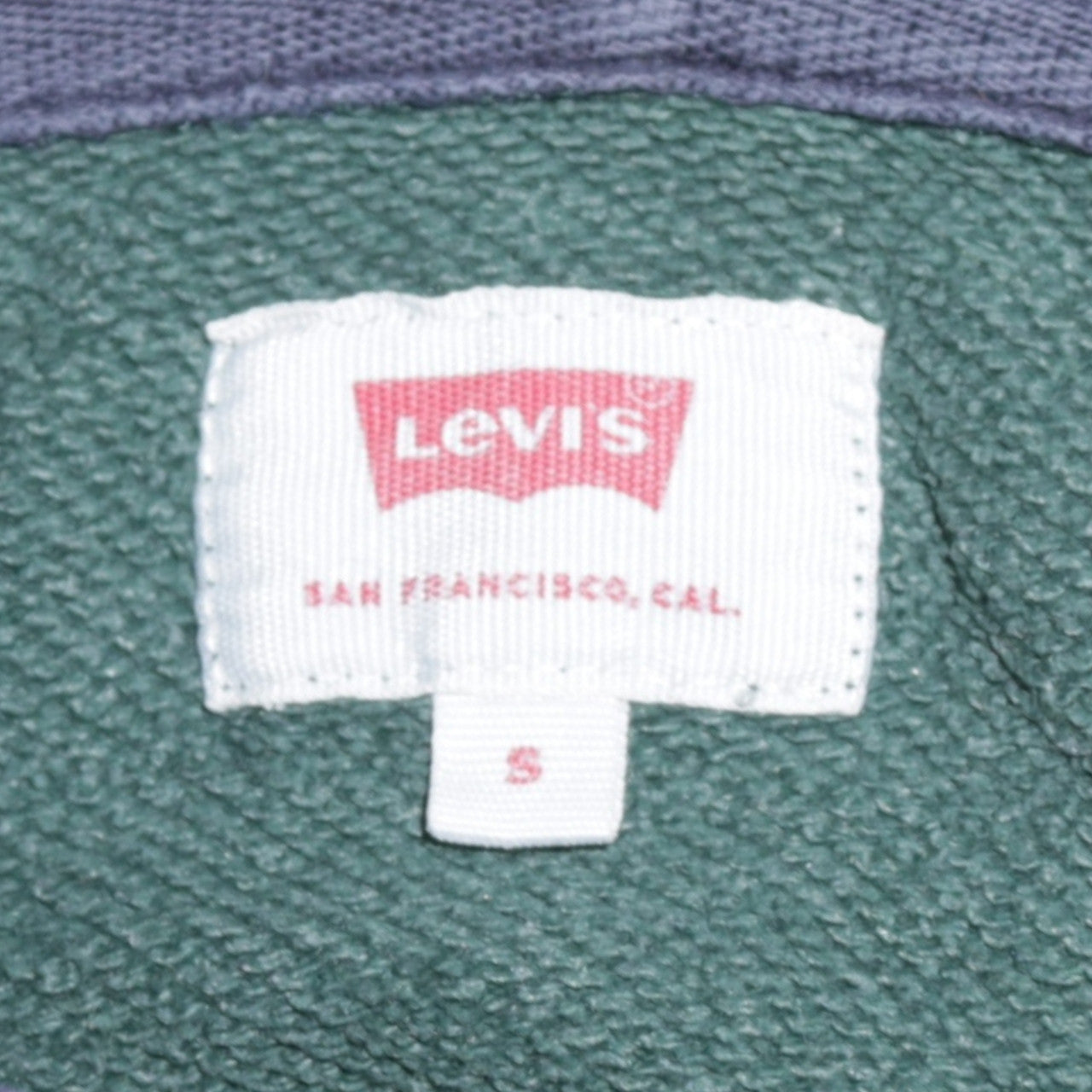 Levi's Men's Green Pullover Hoodie Size S Logo Fleece Sweatshirt
