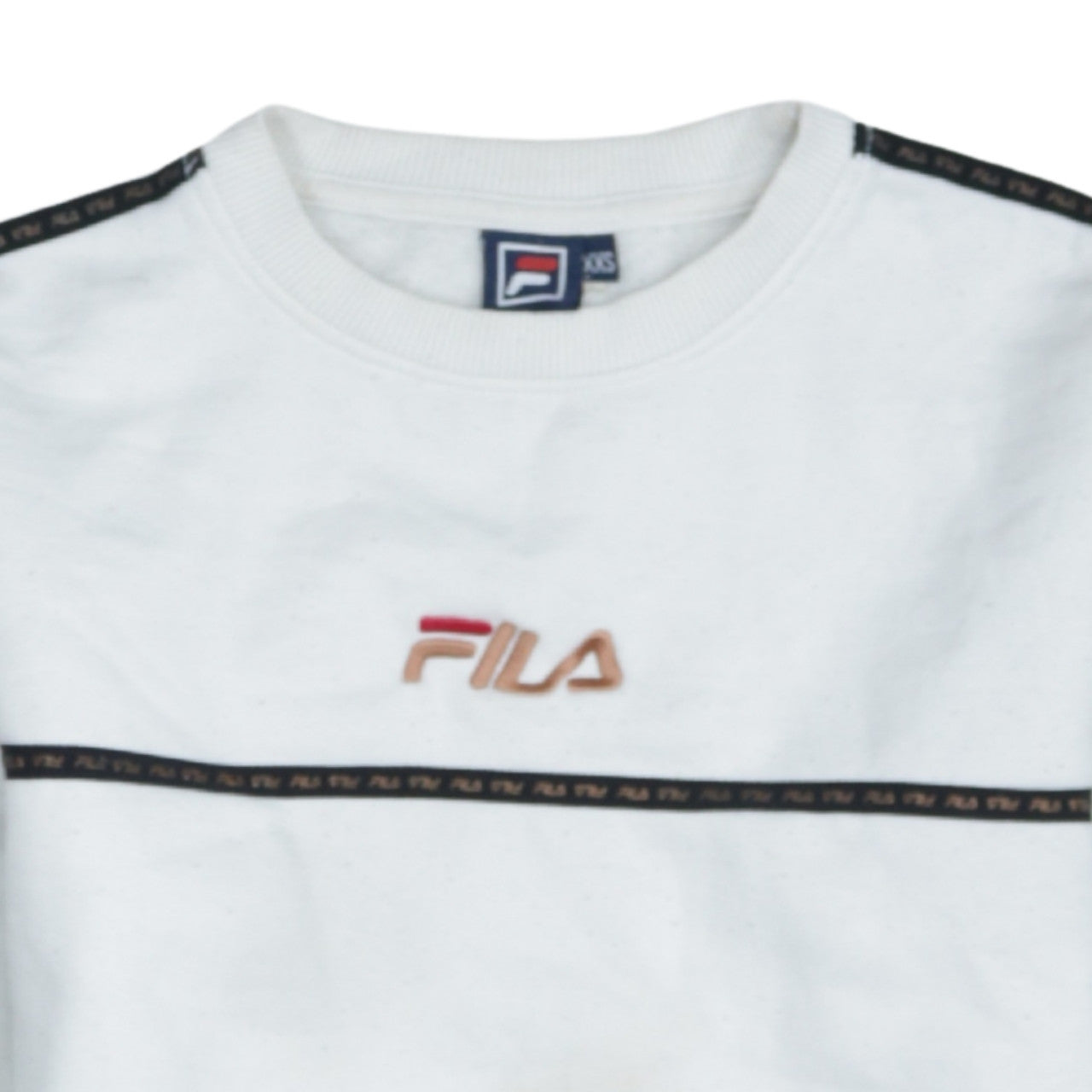 FILA Men's White Pullover Sweatshirt XS Crew Neck Logo Sports Style