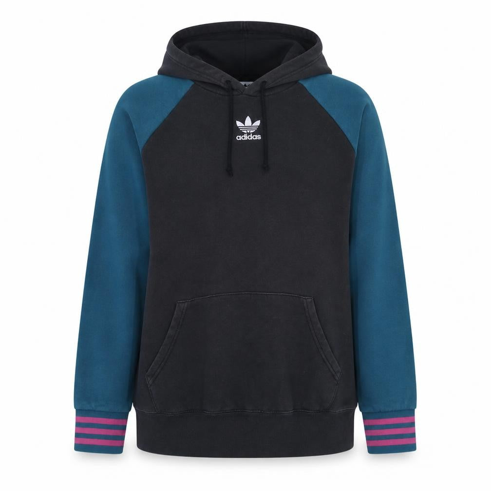 Adidas Women's Black & Teal Hoodie Size 10 Raglan Sleeve Pullover