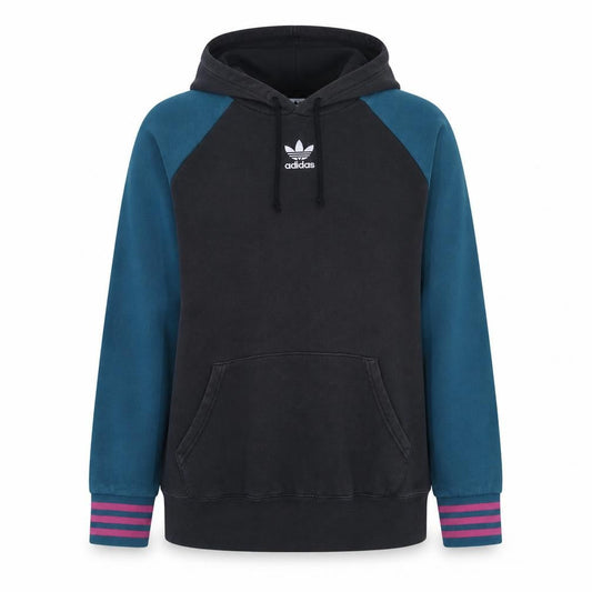 Adidas Women's Black & Teal Hoodie Size 10 Raglan Sleeve Pullover
