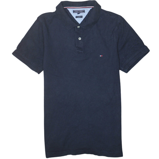 Tommy Hilfiger Men's Navy Blue Slim Fit Cotton Polo Shirt L