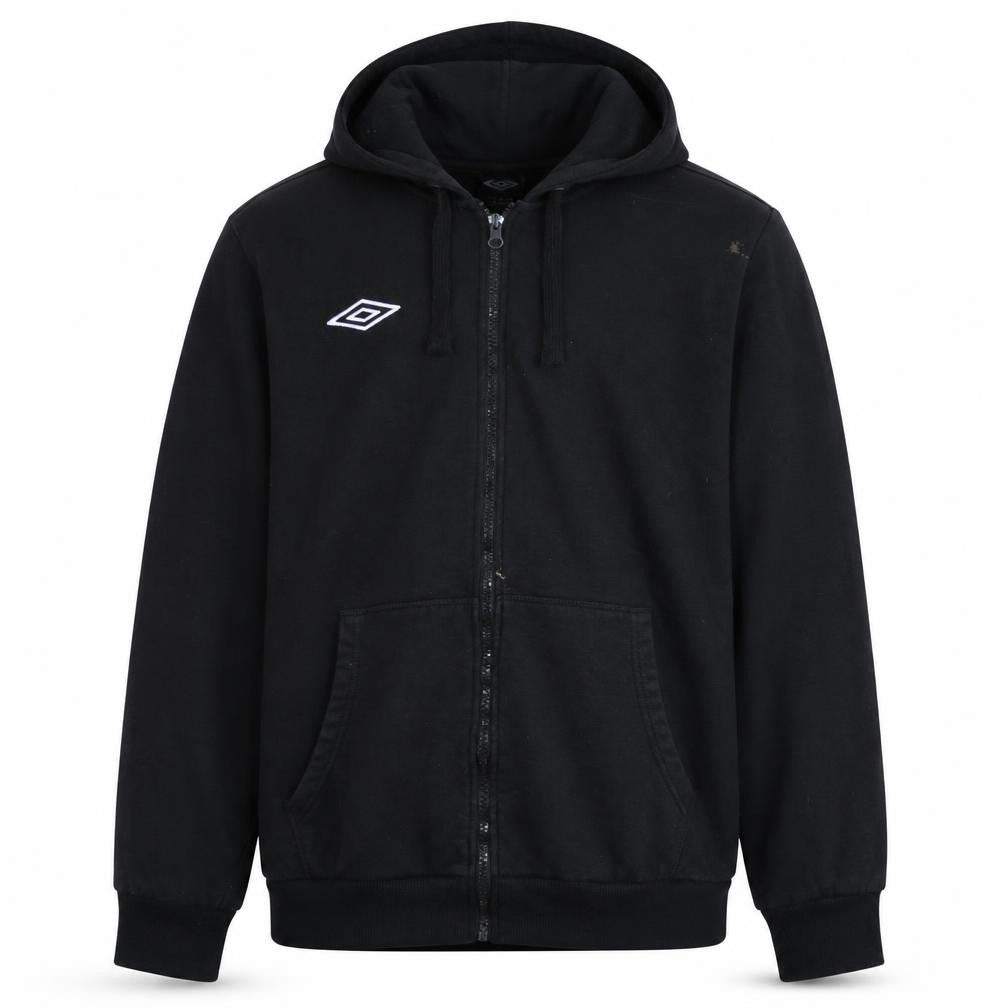 Umbro Men's Black XXL Full Zip Hoodie with Logo Design