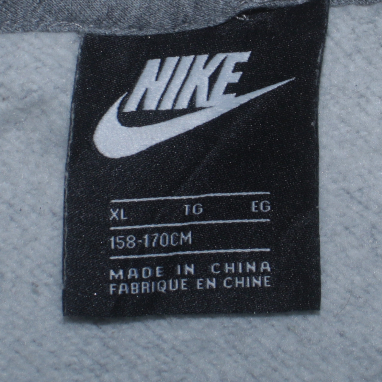 Nike Boys Grey Full Zip Hoodie Sweatshirt XL 158-170cm Classic Fleece