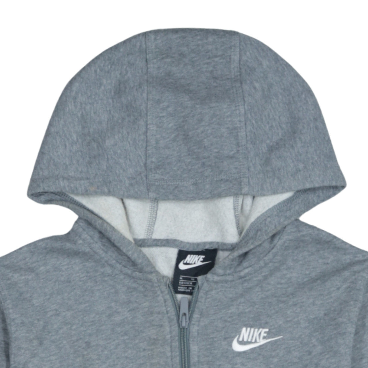 Nike Boys Grey Full Zip Hoodie Sweatshirt XL 158-170cm Classic Fleece