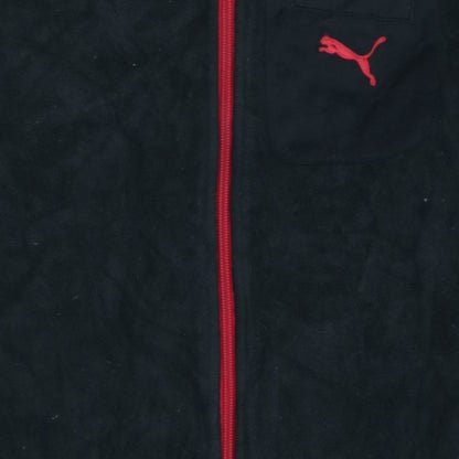 Additional view of Puma boys’ black red fleece full zip track jacket, size 12, years