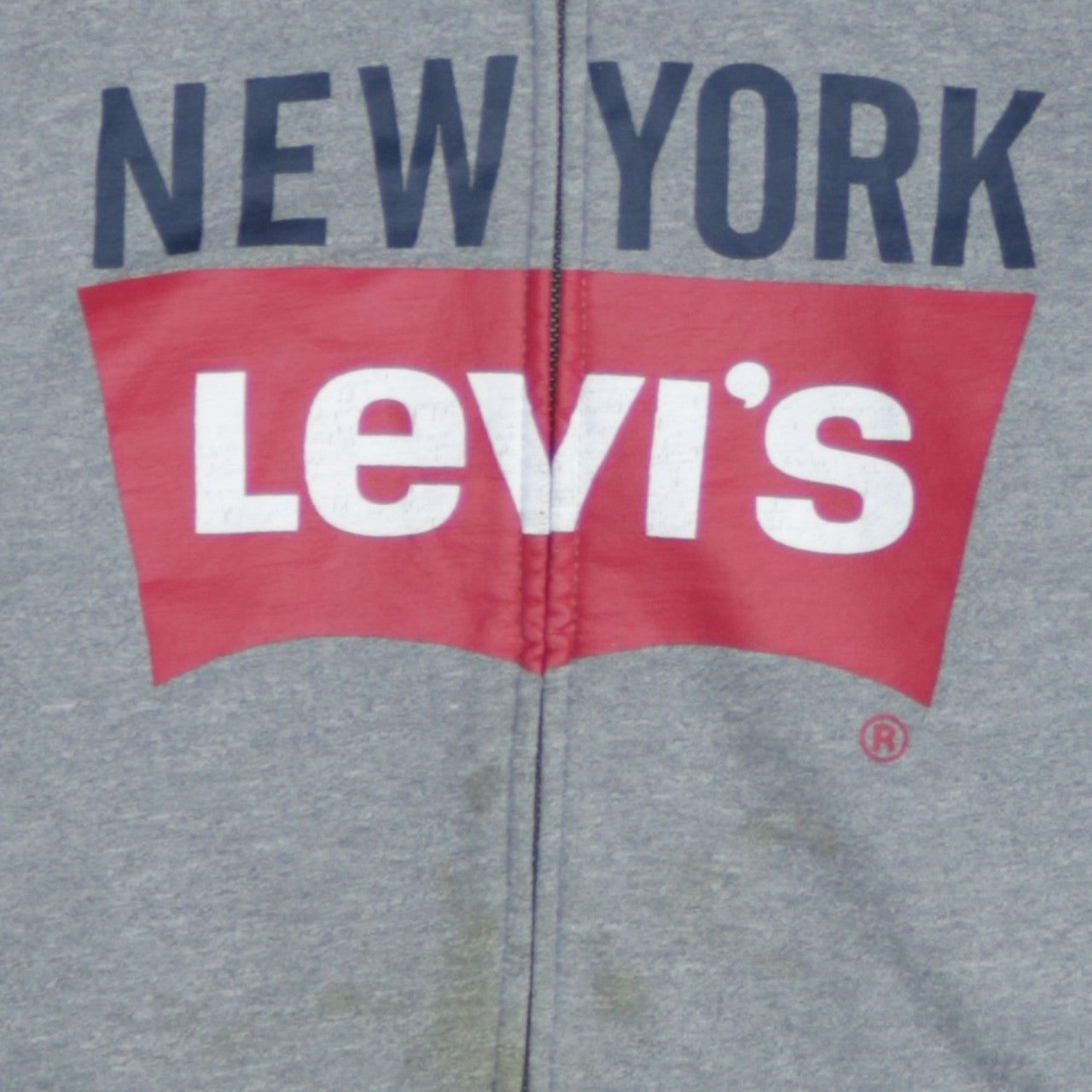 Levi's Boys Grey Full Zip Hoodie Size 16 Graphic Logo New York Design